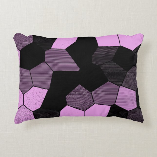 Mosaic Scan - Rosa/svart Prydnadskudde (Framsidan)
