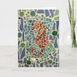 Mosaic Seahorse Card Kort