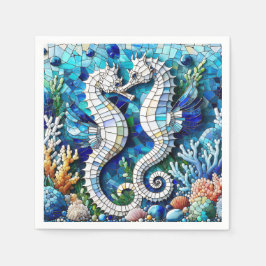 Mosaic Seahorse Romantic Beachy Pappersservett