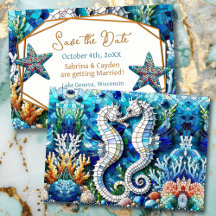 Mosaic Seahorse Romantic Beachy