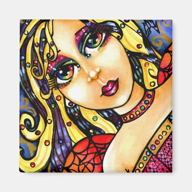 Mosaic Shine Söt Rainbow Fairy Magnet (Framsidan)