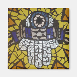 Mosaic Silver Hamsa Star Tallit och Evil Öga Magnet