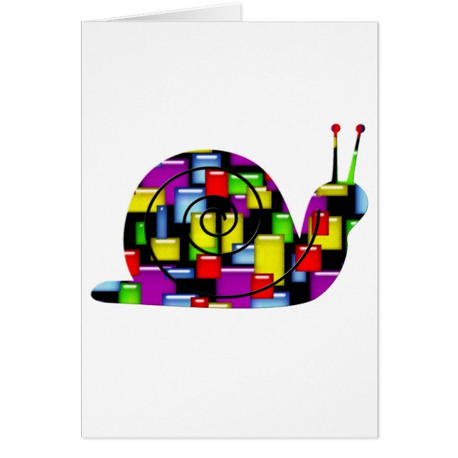 Mosaic snigel hälsningskort (Framsidan)