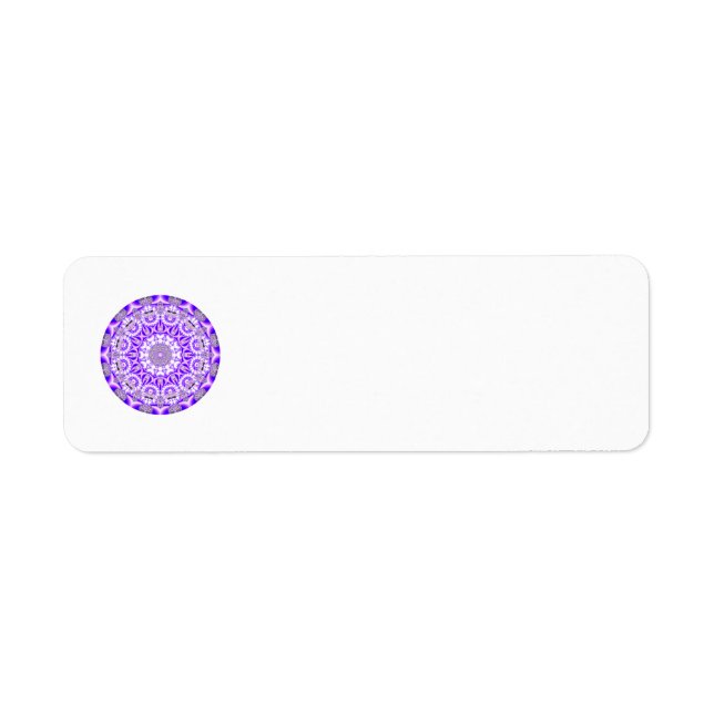 Mosaic Snöre Mandala, Abstrakt Violet Lila Returadress Etikett (Framsidan)