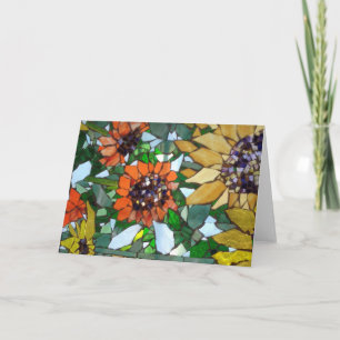 Mosaic Solros-hälsningskort av Willowcatdedesign Kort