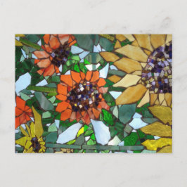 Mosaic Solros vykort från Willowcatdedesign