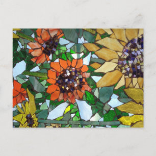 Mosaic Solros vykort från Willowcatdedesign