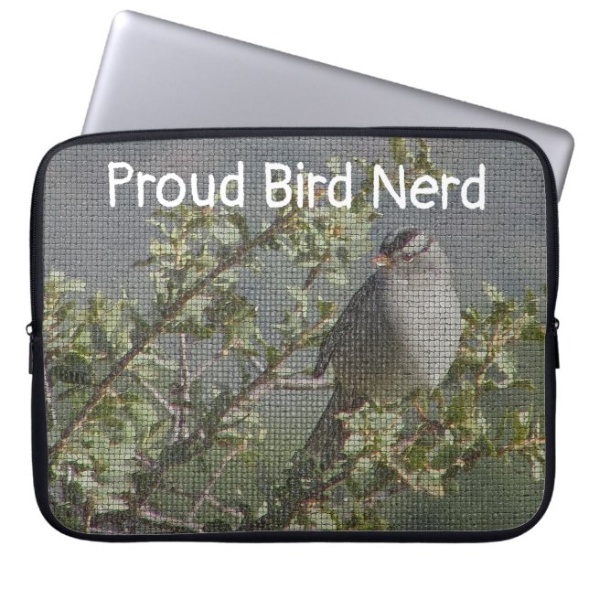 Mosaic Sparrow Avid Birder Proud Bird Nerd Laptop Fodral (Framsidan)