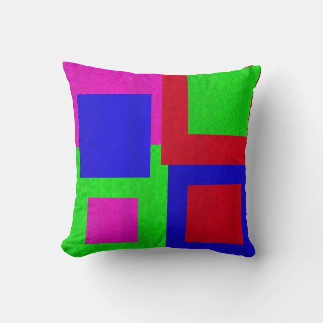 Mosaic Square Blocks Abstrakt Throw Cushion Kudde (Framsida)