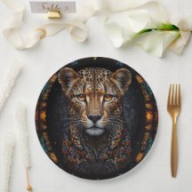 Mosaic Stached Glass Cheetah Porträtt