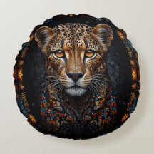 Mosaic Stached Glass Cheetah Porträtt