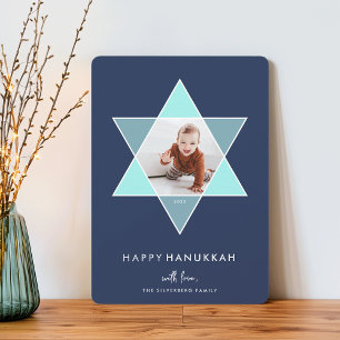 Mosaic Star Hanukkah-fotokort Julkort