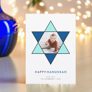 Mosaic Star Hanukkah-fotokort Julkort