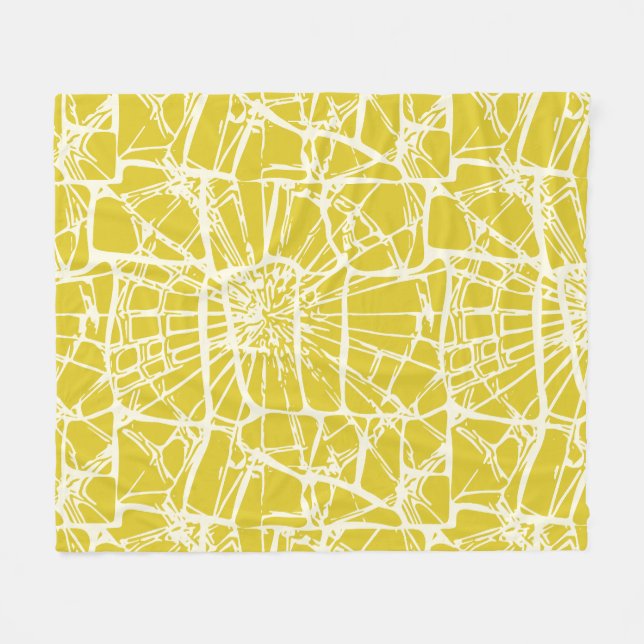 Mosaic Stollig Gult Mustard Fleecefilt (Framsidan (Horisontell))