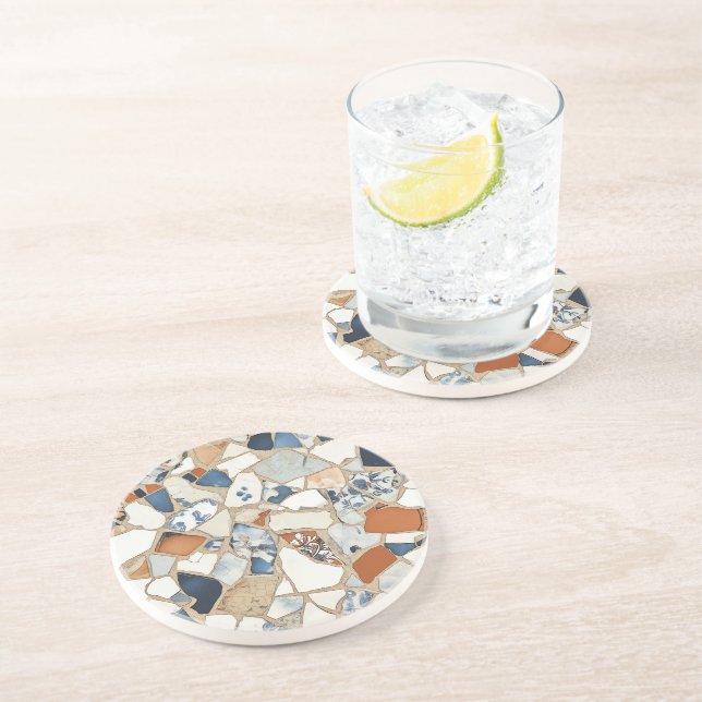 Mosaic Stone Fragment Sandstone Underlägg (Sidan)