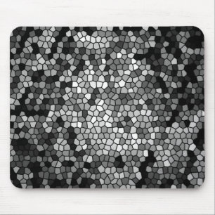 Mosaic Stones Glass Black Grått White Musmatta