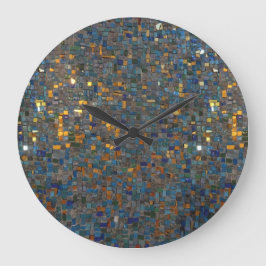Mosaic Stones in Blue and Guld Stor Klocka