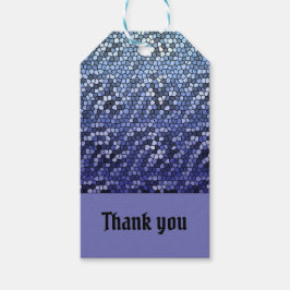 Mosaic Tack Blue Abstrakt Avskrivning Presentetikett