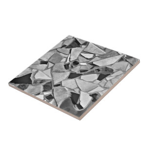 Mosaic Terrazzo Grått White Black Mönster Kakelplatta