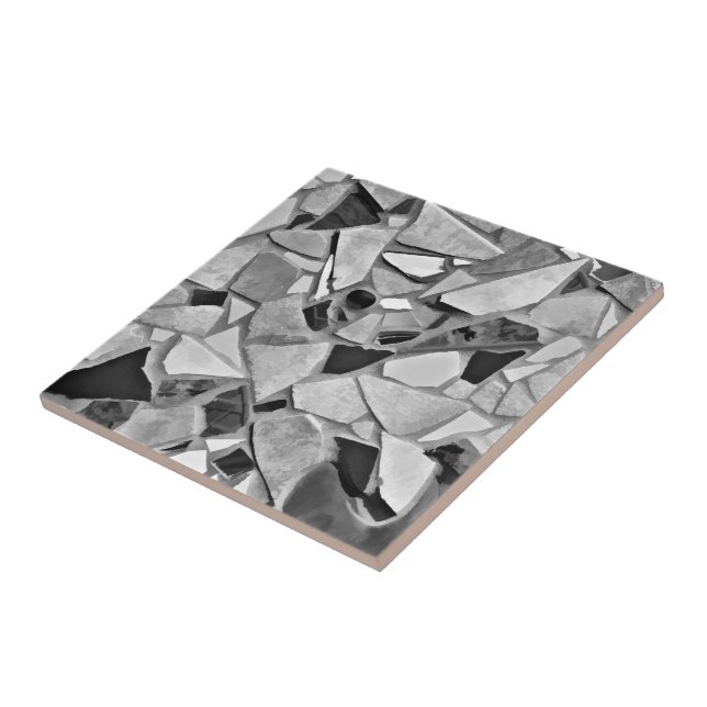 Mosaic Terrazzo Grått White Black Mönster Kakelplatta (Sidan)