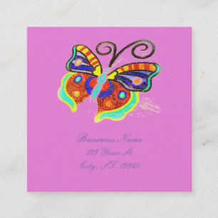Mosaic tile butterfly Thunder_Cove square Fyrkantigt Visitkort