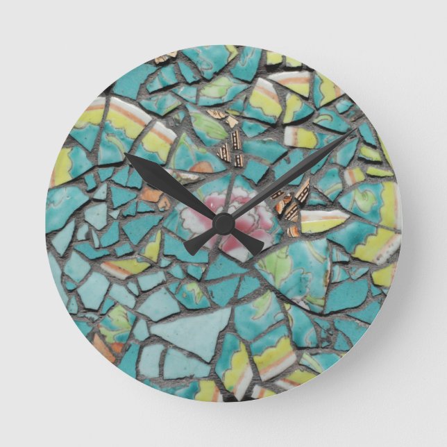 Mosaic Tile Clock Rund Klocka (Framsida)
