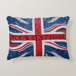 Mosaic Tile Effect of the United Kindoms Flagga Prydnadskudde