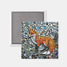 Mosaic Tile Fox Wildlife Art