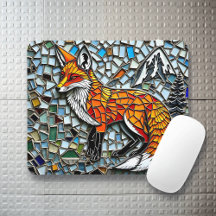 Mosaic Tile Fox Wildlife Art