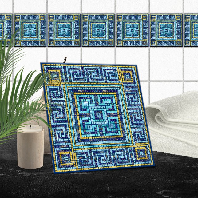 Mosaic Tile Grek Meander Nyckel Kakelplatta (Skapare uppladdad)