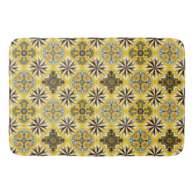 Mosaic Tile Mönster Bath Mat Badrumsmatta (Framsidan)