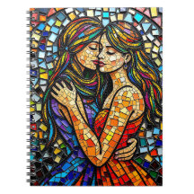 Mosaic Tile Stil Ai Art Romantic Embrace