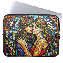 Mosaic Tile Stil Ai Art Romantic Embrace
