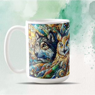 Mosaic Tile Varg och Uggla Kaffemugg