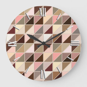 Mosaic Tiles - taupe, korall, neutralter Stor Klocka