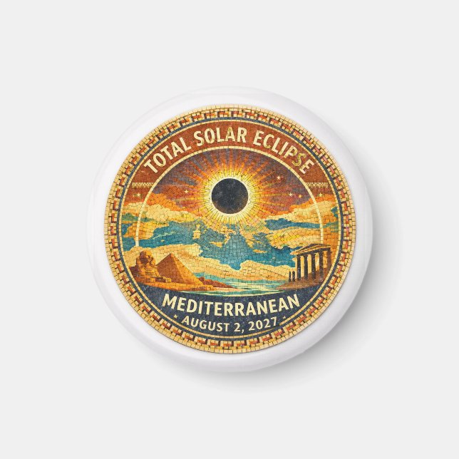 Mosaic Total solförmörkelse 2027 dekal Magnet (Framsidan)