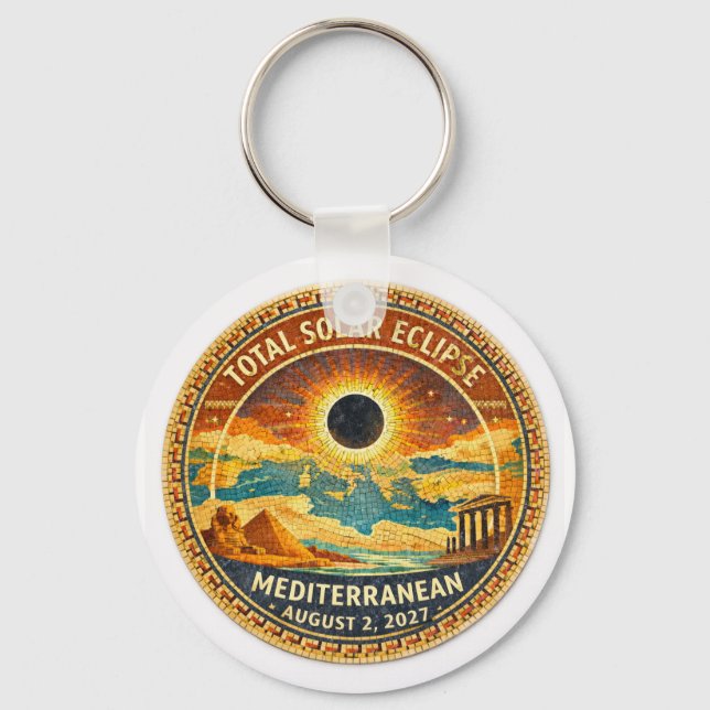 Mosaic  Total Solförmörkelse 2027 dekal Nyckelring (Framsida)