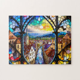Mosaic Town 3 Easy hjärn Art Puzzle Photo Puzzles Pussel