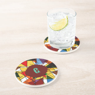 Mosaic Triangles Round Sandstone Underlägg