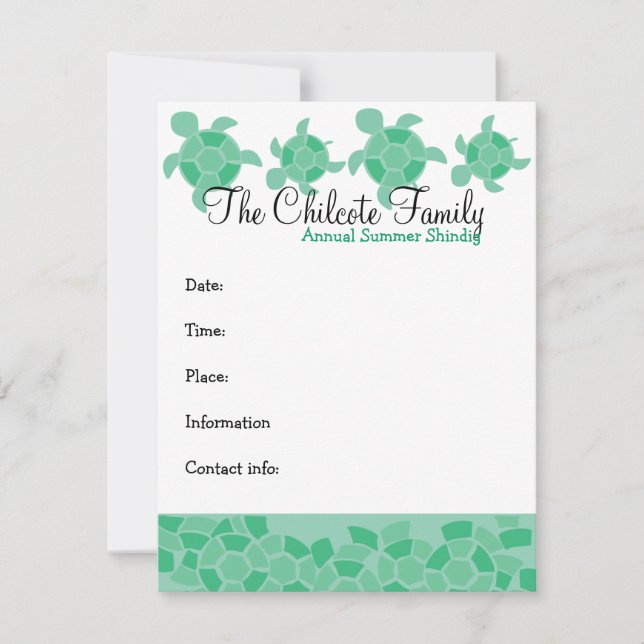 Mosaic Turtles Inbjudningar (Framsida)