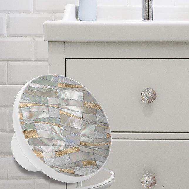 Mosaic Vågar Art - Pearl och Pastel Guld Knopp (Skapare uppladdad)