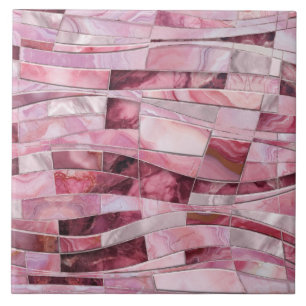 Mosaic Vågar - Rosa Marble Abstrakt Kakelplatta
