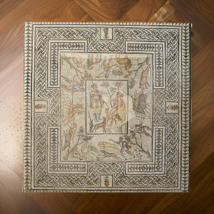 Mosaic Villelaure Grekiska Etruscan Roman Kakelplatta