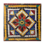 Mosaic vintage gult Red dekorative Kakelplatta<br><div class="desc">Mosaik vintage gult röd dekorativ keramisk platta</div>