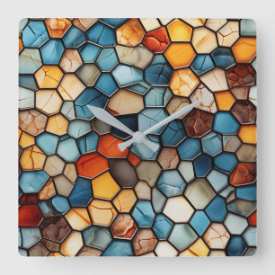 Mosaic Wall Clock Fyrkantig Klocka