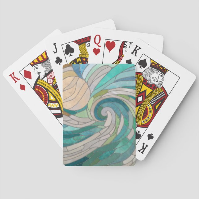 Mosaic Wave och Måne Casinokort (Baksidan)