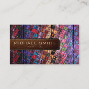 Mosaic Wooden Elegant Leather Se nr 14 Visitkort