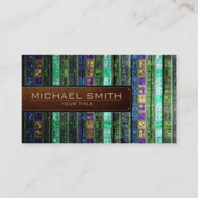 Mosaic Wooden Elegant Leather Se nr 17 Visitkort (Framsida)