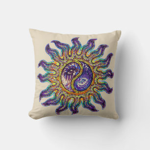 Mosaic Yin Yang Sol Dekorativ kudde