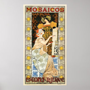 MOSAICOS Tiles Mosaic Barcelona Spanien Art nouvea Poster